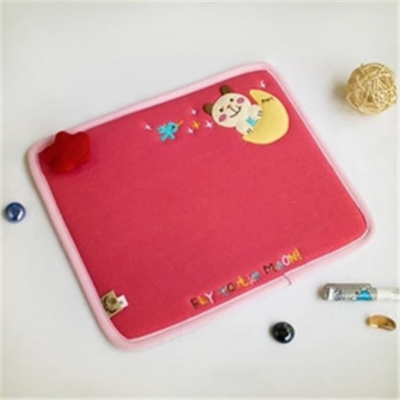 K-199-BEAR 10.3 x 8.8 in. Fly To The Moon - Embroidered Applique Fabric Art Mouse Pad  Mouse Mat & Mousing Surface