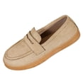 thumbnail image 1 of K-232 Beige Ladies Four Season Solid Color Round Toe Flat Sole Loafers Casual Comfortable Everyday Shoes, 1 of 9