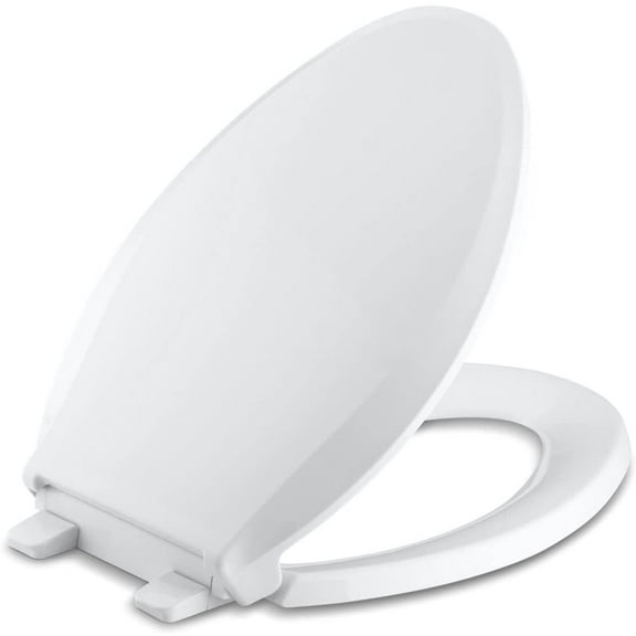 K-4636-0 Cachet Elongated, Grip-Tight Bumpers, Quiet-Close Release Hinges, Quick-Attach Hardware, No Slam Toilet Seat, White