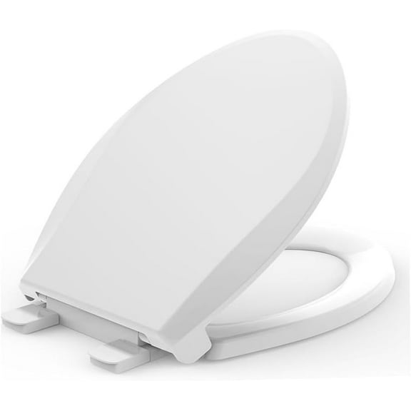 K-4636-RL-0 Elongated Toilet Seat Replacement for KOHLER 4636-RL-0 Elongated Bowl Toilet Seat Slow-Close, Soft Close toilet Seat and Lid, White