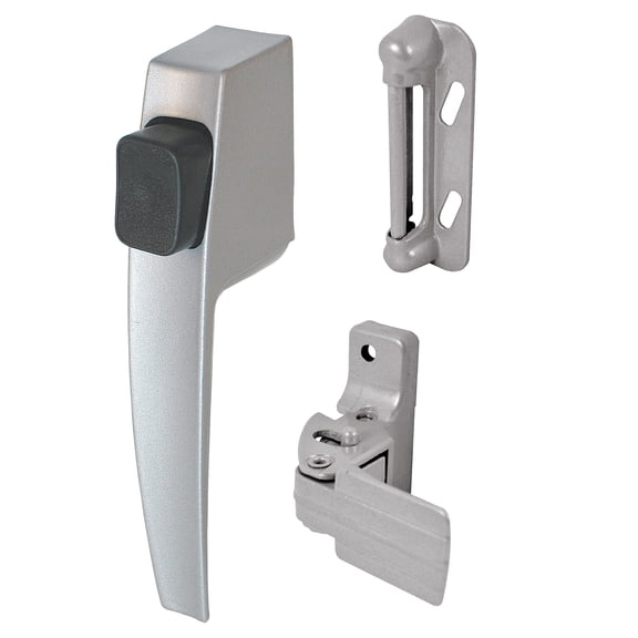 K 5007 Screen and Storm Door Push Button Latch Set With Night Lock, Fits Doors 5/8 1-1/4 In. Thick, Black Finish (Single Pack)