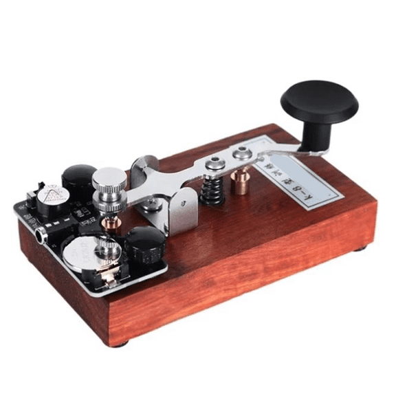 K-8 Hand Manual Training Key Morse Code Key CW Morse Keyer Shortwave HF Sound and Light Practice Board