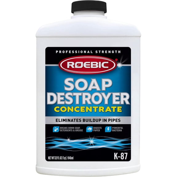 K-87 Liquid SGP Soap, Grease and Paper Digester with Bacteria, Eliminates Buildup in Pipes and Protects from Clogs, Treats 1500 Gallons, 32 fl oz Concentrate