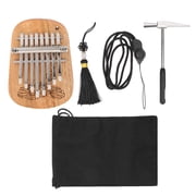 K 8CA Kalimba Thumb Piano Percussion Instrument Camphor Wood 8 Key Mini Hanging Hole