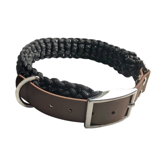 K-9 BELTZ Paracord Dog Collar Hand Woven (Large, Black)