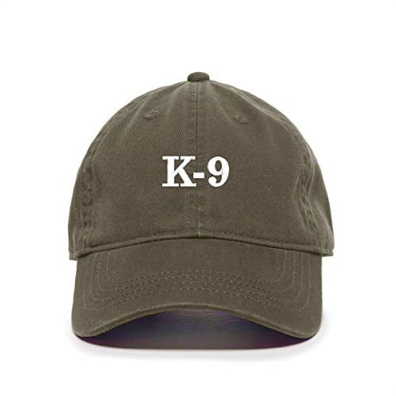 K-9 Baseball Cap Embroidered Cotton Adjustable Dad Hat Olive