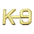 thumbnail image 1 of Hero's Pride K-9 Die Struck Letter Pins, 1/2" High, Gold Finish, Pair, 1 of 4