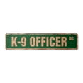thumbnail image 1 of K-9 OFFICER Vintage Aluminum Street Sign dog police german shepherd k9 rustic metal tin | Indoor/Outdoor |  30" Wide, 1 of 4