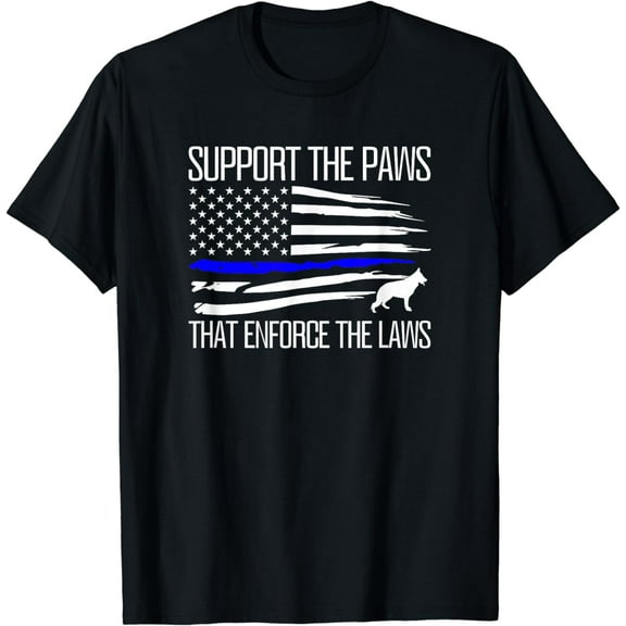 K-9 Unit Police Dog - Thin Blue Line T-Shirt