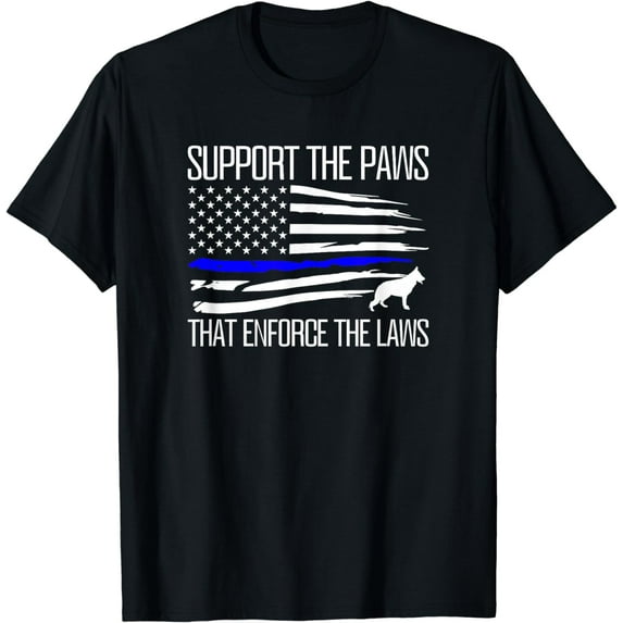 K-9 Unit Police Dog - Thin Blue Line T-Shirt