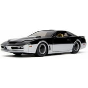 K.A.R.R. Black and Silver with Light Knight Rider 1982 TV Series Hollywood Rides Series 1/24 Diecast Model Car by Jada