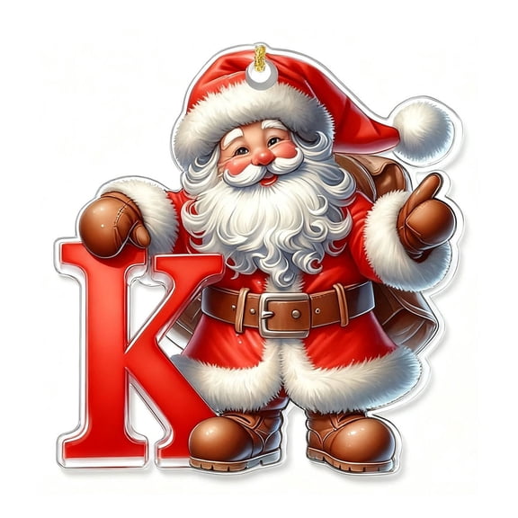 K Acrylic 2D Letter Ornament For Christmas Tree Hanging Festive Decor For Home And Personal Use