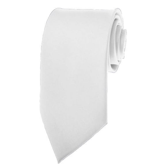 K Alexander Men's Solid WHITE Tie, White, Size 57 Inches