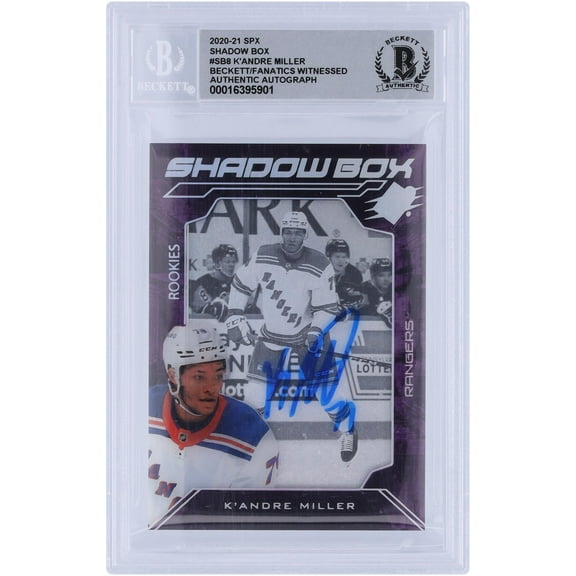 K'Andre Miller New York Rangers Autographed 2020-21 Upper Deck SPx Shawdow Box #SB-8 Beckett Fanatics Witnessed Authenticated 10 Rookie Card - Fanatics Authentic Certified