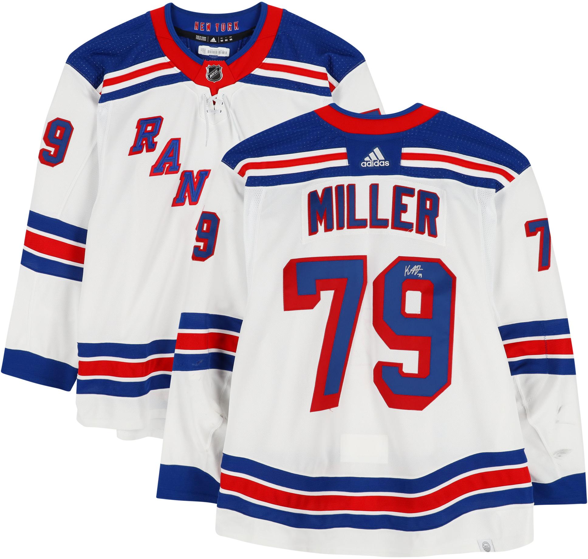 K'Andre Miller New York Rangers Autographed GameUsed White Jersey Worn
