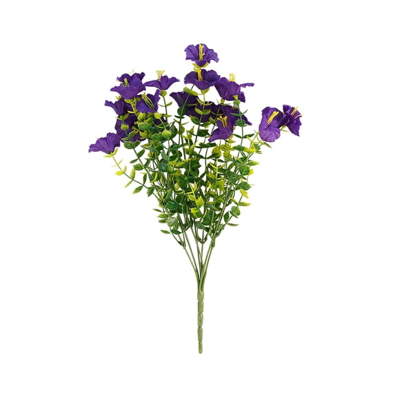 K Artificial Flowers 7-Forks Leaves Morning Glory Outdoor Courtyard Decorative Plants For Wedding Home Decor Design K