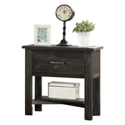 K&B Furniture Rustic Wood No Tool Assembly Nightstand