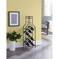 thumbnail image 1 of K&B Furniture Wine Bottle Shaped Freestanding Floor Metal Wine Rack Storage - Holds 12 Bottles - Pewter Finish, 1 of 3
