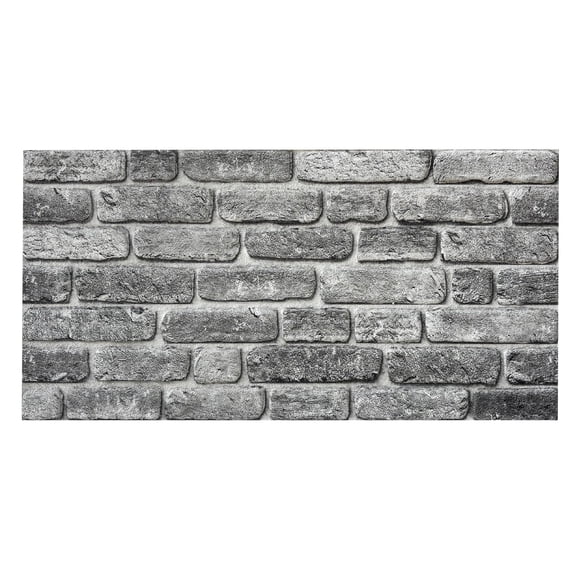 K&B Panels 3D Wall Panels, Rustic Brick Effect Styrofoam Wall Panelling Kit, Lightweight, Easy to Install, Dual Insulation to Reduce Acoustic Noise, Indoor & Outdoor (Rustic Grey) (1 Panel)