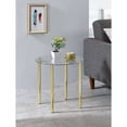 thumbnail image 1 of K&B Round Side End Accent Table, Gold Metal/Glass, 1 of 3