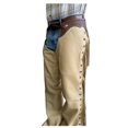thumbnail image 1 of K Bar J Leather Company Cowboy Puncher Versality Unisex Vintage Riding Rodeo Chaps, Tan, 1 of 7
