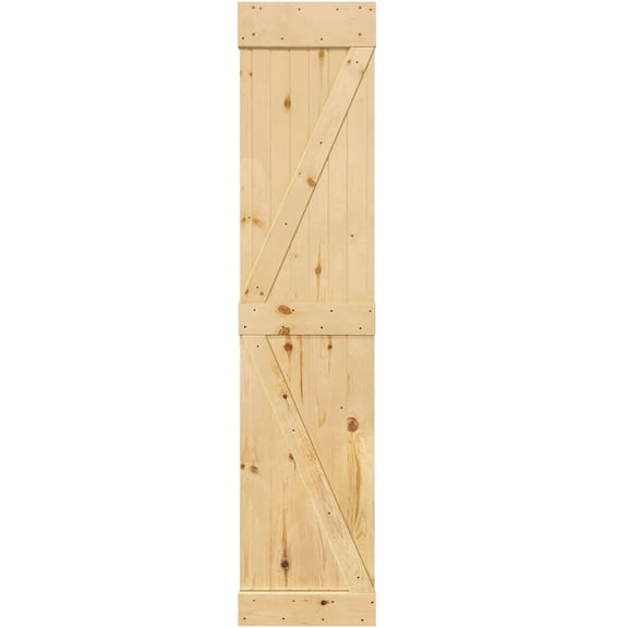 Kimberly Bay K-Bar Solid Pine Core Unfinished Interior Barn Door Slab DIY Kit