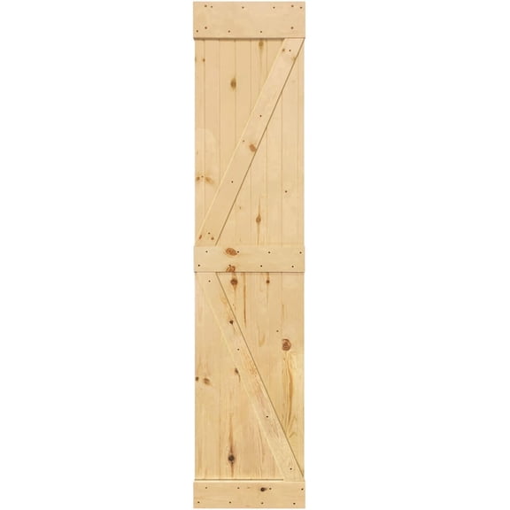 Kimberly Bay K-Bar Solid Pine Core Unfinished Interior Barn Door Slab DIY Kit 84 in. x 18 in.