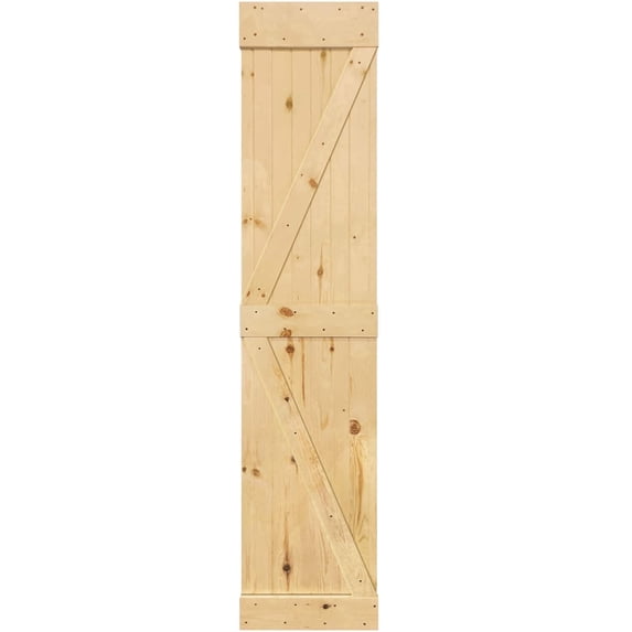 Kimberly Bay K-Bar Solid Pine Core Unfinished Interior Barn Door Slab DIY Kit 84 in. x 18 in.