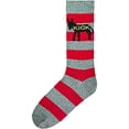 thumbnail image 1 of K. Bell Socks Men's Kick Ass Crew, Charcoal Heather/Red, 10-13, 1 of 4