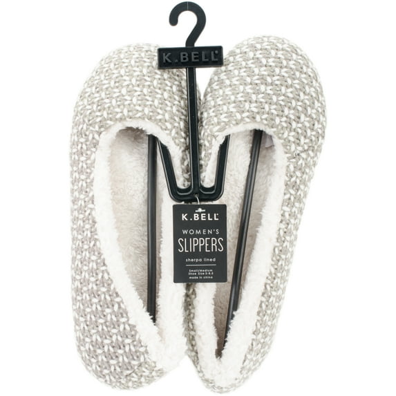 K Bell Slippers-Gray Crosshatch - Medium/Large
