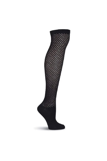 Novelty Houndstooth Pattern Women Knee High Tube Socks In Black With Gray Color