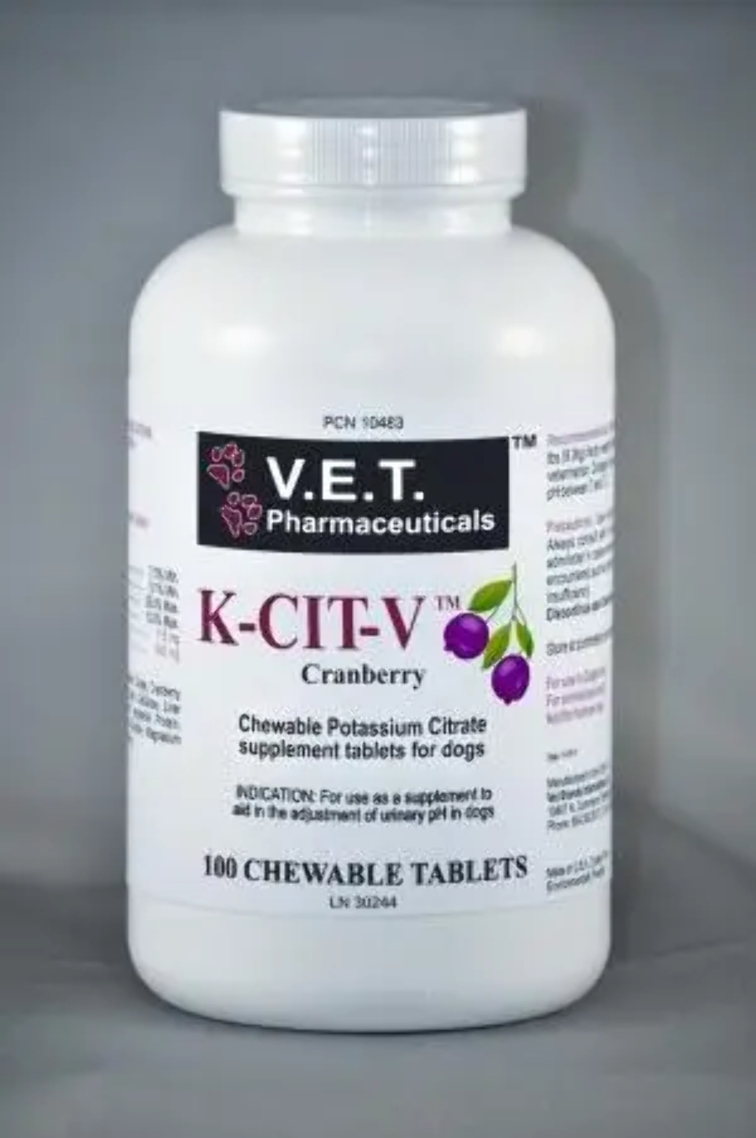 KCitV Potassium Citrate Plus Cranberry Chew for Dogs 100 Tabs