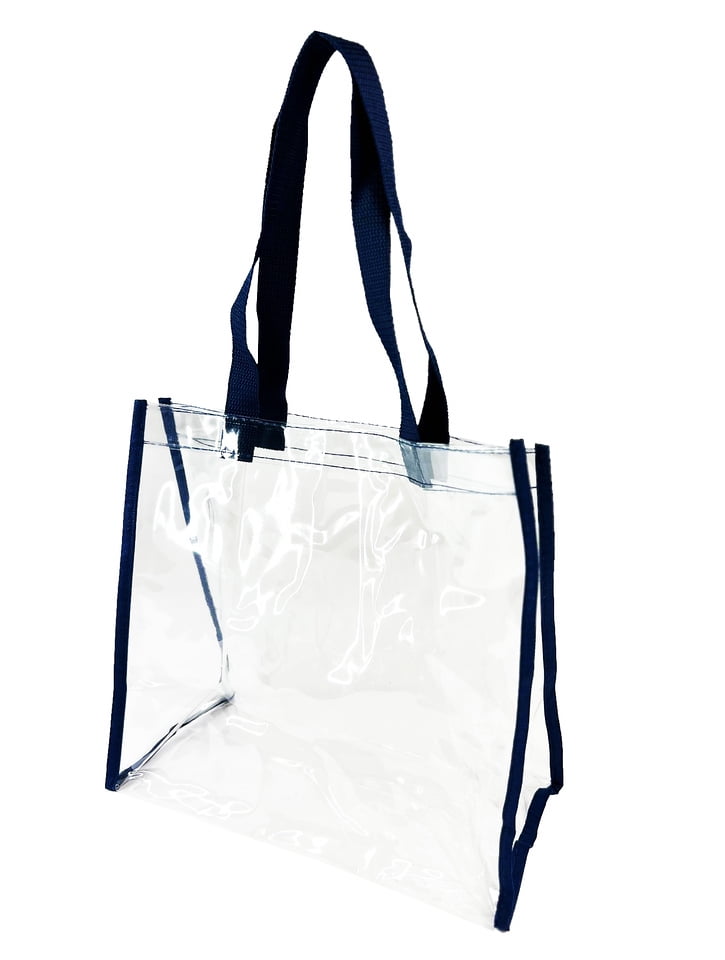 K-Cliffs 12" Stadium Security Approved Clear PVC Open Tote Transparent Bag, Unisex, 12"Lx12"Hx6"W