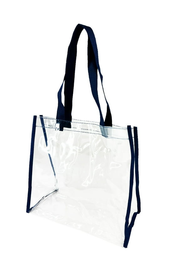 12" Stadium Security Approved Clear PVC Open Tote Transparent Bag, Unisex, 12"Lx12"Hx6"W