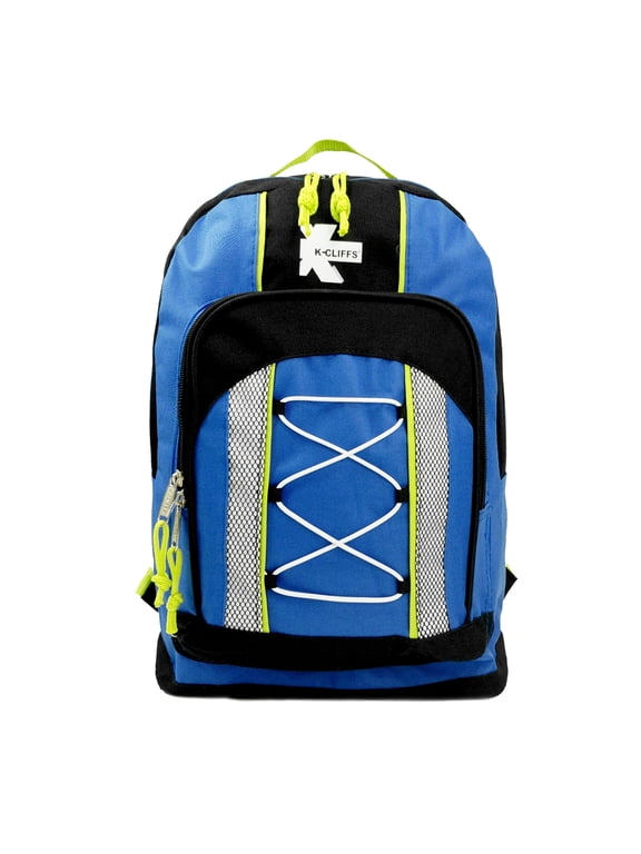 15" Lightweight Backpack, Daypack Bungee Water Resistant for Travel School and College, Unisex Color for Casual Everyday Kids & Teens (Blue)