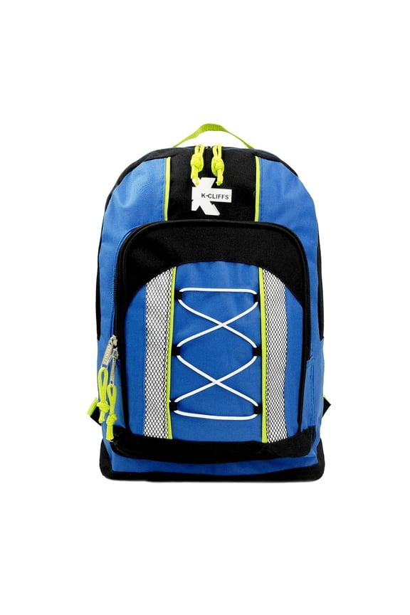 15" Lightweight Backpack, Daypack Bungee Water Resistant for Travel School and College, Unisex Color for Casual Everyday Kids & Teens (Blue)