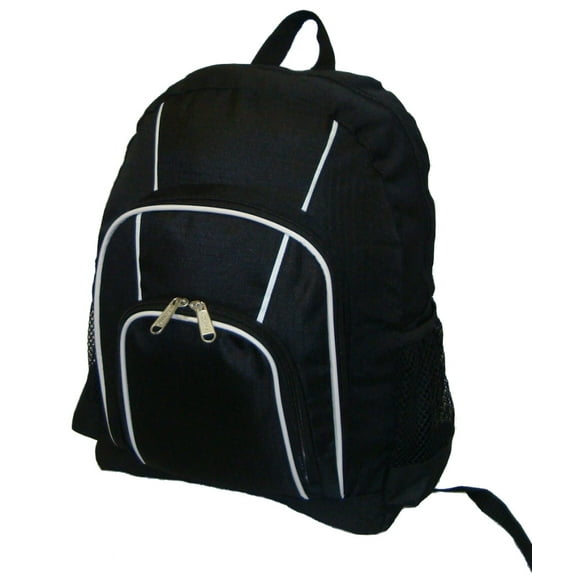 K-Cliffs 16" 100% Rip-Stop Polyester Multi Pocket Unisex School Backpack, Black