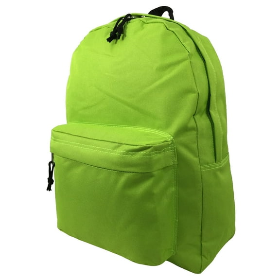 K-Cliffs 16" Basic Backpack Classic School Bookbag Simple Student Daypack  Fluorescent Green