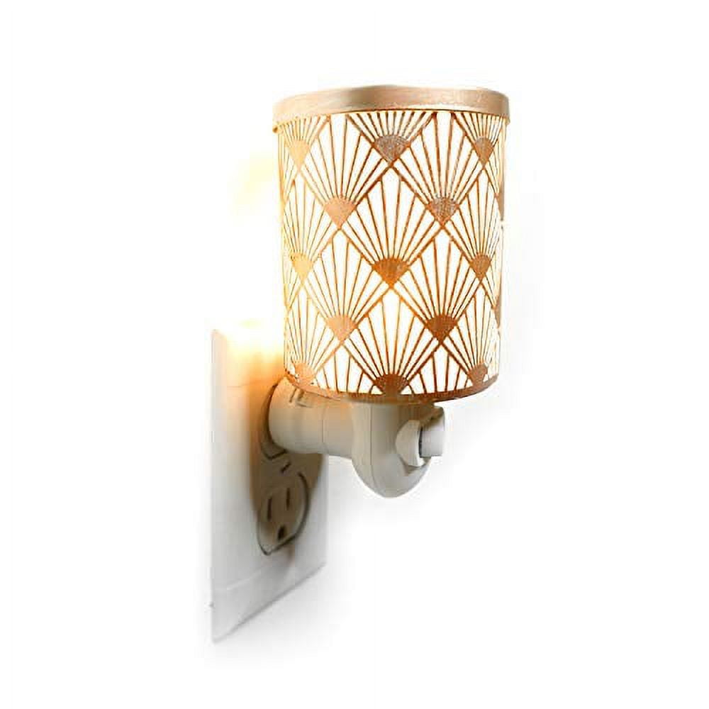 K-Cliffs (2 Pack) Peacock Rose Gold Plug-in Fragrance Warmer Diffuser for Scented Wax Cubes & Essential Oils