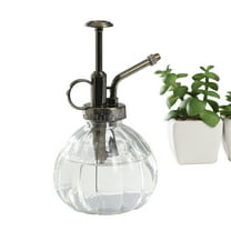 K-Cliffs 2 Pieces per Pack Vintage Clear Glass Sprayer, Decorative Plant Mister with Faux Copper Top Pump and handle,4.5L x 3.5W x 6.3H