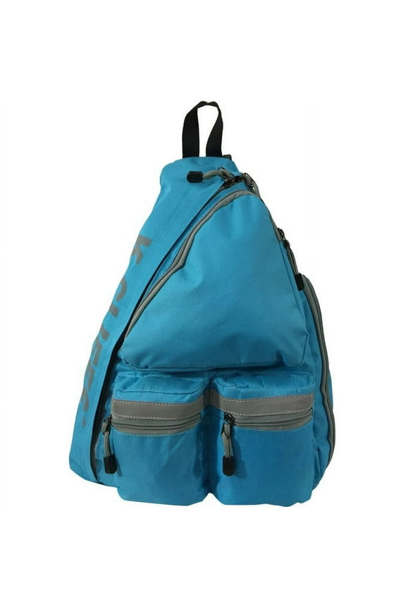 20 inch Unisex Reflective Sling Backpack Bright Blue Student Bookbag Travel Daypack Safety, 100% Polyester