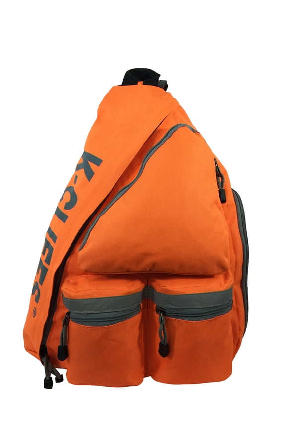 20 inch Unisex Reflective Sling Backpack Bright Orange Student Bookbag Travel Daypack Safety