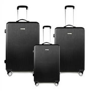 K-Cliffs 3pcs Luggage Set Expandable Hard Sided Travel Suitcases Lightweight 3 Pieces ABS Spinner Black