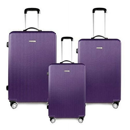 K-Cliffs 3pcs Luggage Set Expandable Hard Sided Travel Suitcases Lightweight ABS Spinner Purple