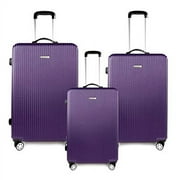 K-Cliffs 3pcs Luggage Set Expandable Hard Sided Travel Suitcases Lightweight ABS Spinner Purple