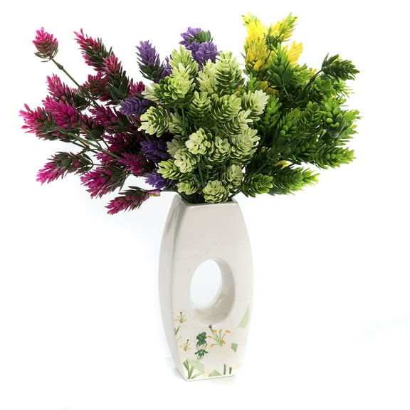 K-Cliffs 5 Pcs Multi-color Assorted Flocking Artificial Flowers Bouquets, Arrangement, Unpotted, In/Outdoor