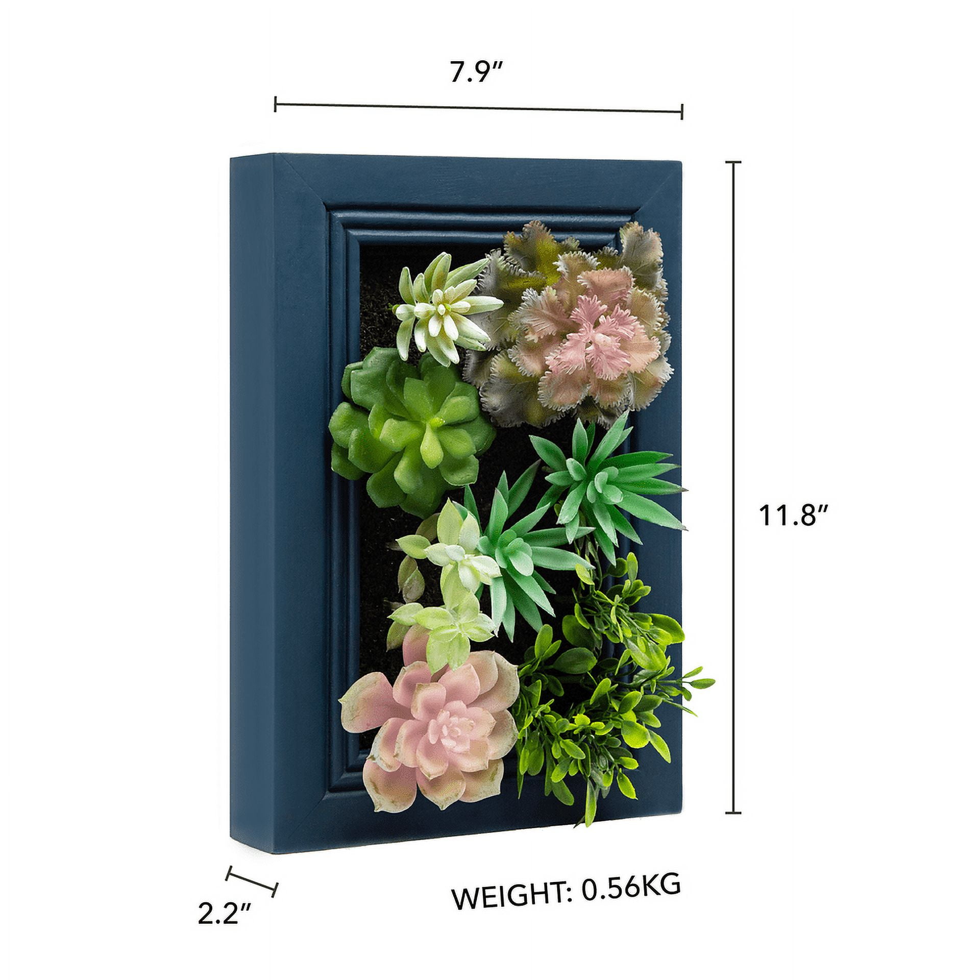 KCliffs Artificial Succulent Wall Art Planter DIY Kit, Wood Frame with