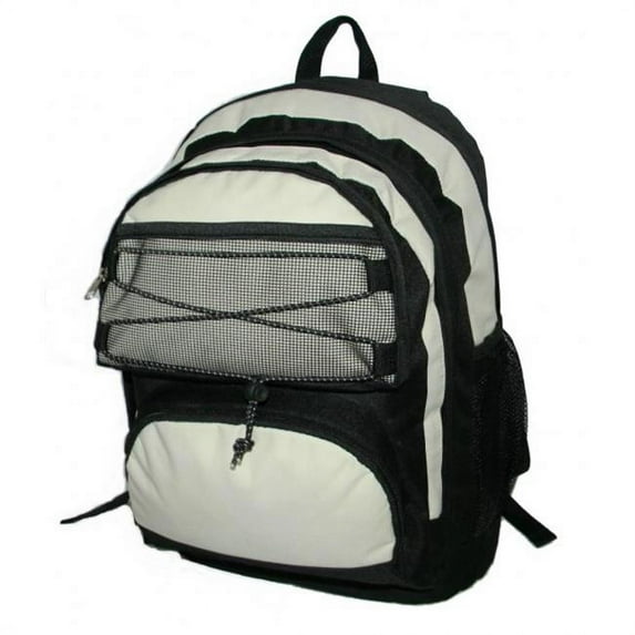 K-Cliffs Backpack With 2 Main Compartments - 18 x 13 x 8 inch Black & Beige