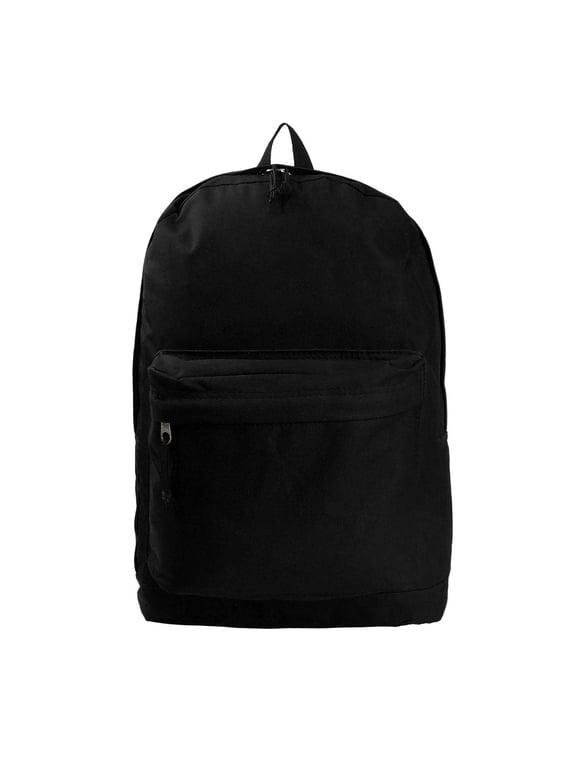 18" Polyester Student Backpack with Top Handle, Organizer, Adjustable Straps, Black