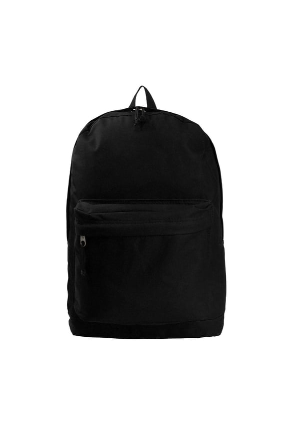 18" Polyester Student Backpack with Top Handle, Organizer, Adjustable Straps, Black